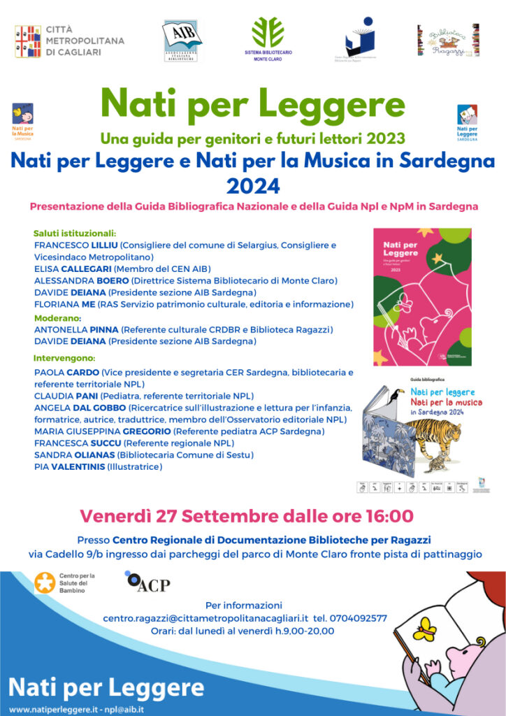 Presentazione della guida Nazionale "Nati per leggere. Una guida per genitori e futuri lettori 2023" e Nati per Leggere e Nati per la Musica in Sardegna 2024