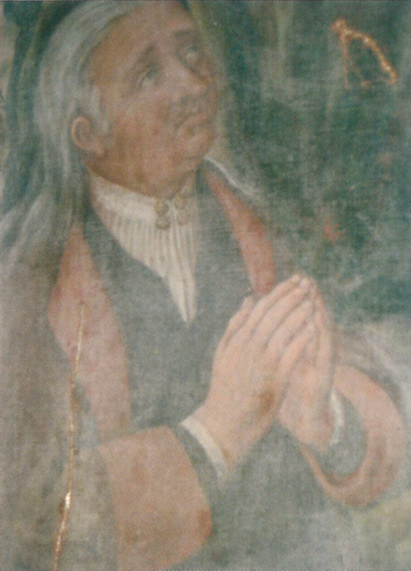 Fig. 7 -PIRRI, Chiesa di S.Pietro, Addolorata, particolare del ritratto del committente Antonio Locci.
