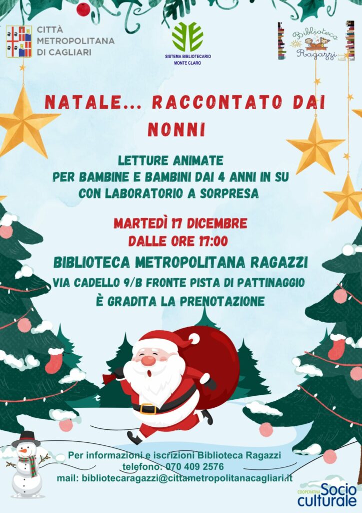 "Natale... raccontato dai nonni". Laboratorio dedicato al Natale in Biblioteca ragazzi